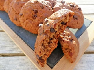 Cookies à la farine de châtaigne (coeur chocolat) - Cookismo