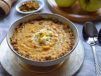 Soupe carottes, pommes, coco et vadouvan