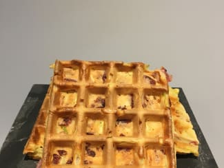 Gaufres salées jambon de dinde courgettes et carottes