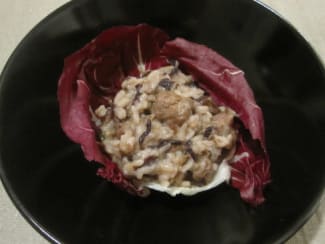 Risotto radicchio et saucisses