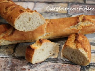 Baguettes de pain express à la farine semi complète sans pétrissage au  Thermomix