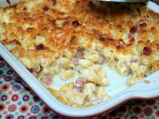 Gratin de pâtes au jambon