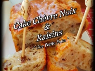 Cake chèvre noix et raisins