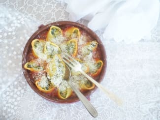 Conchiglioni farcis courgette menthe