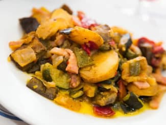 Poêlée de légumes d’été et jambon
