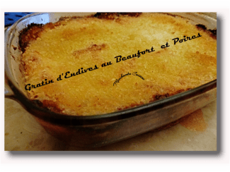 Parmentier d'endives et beaufort aux poires