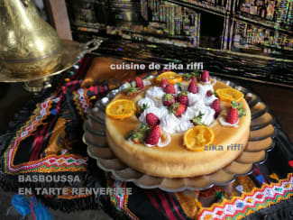 Basboussa aux amandes chantilly et fraise