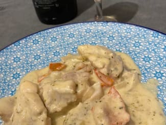 🥂✨ Filet de cabillaud sauce champagne accompagné de ses petits légumes ✨🥂  - ~A Notre Sauce~