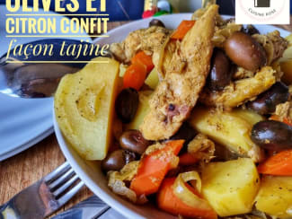 Poulet citron confit et olives en cocotte pour 4 personnes - Recettes -  Elle à Table