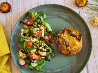 Mini frittata au parmesan et légumes rôtis