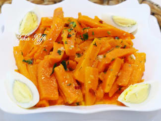 Carotte braisées à l'ail et piment rouge fumé et vinaigre