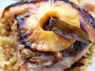 Rouelle de porc caramélisée à l'ananas