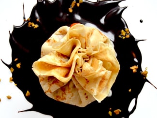 Aumônières mangue et coco aux deux chocolats