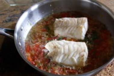 Dos de cabillaud Dugléré - Etape 8