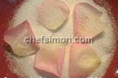 Pétales de rose cristallisés - Etape 7