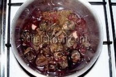 Escargots sauce au vin rouge - Etape 6