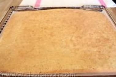 Biscuit roulé aux graines de pavot - Garnir et rouler le biscuit - Etape 2