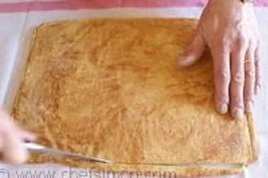 Biscuit roulé aux graines de pavot - Garnir et rouler le biscuit - Etape 4