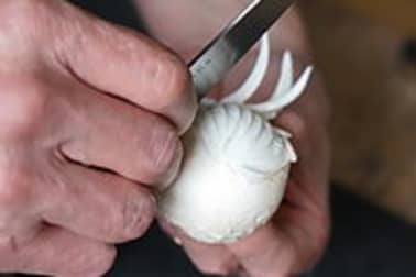 Les champignons tournés - Etape 3