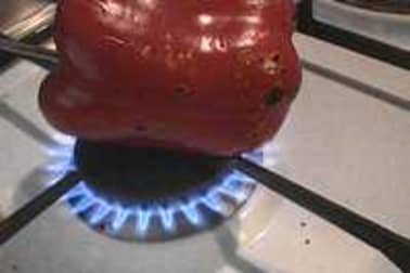 Peler un poivron à la flamme - Etape 1