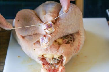 Chapon farci au foie gras : la cuisson - Etape 2