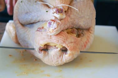 Chapon farci au foie gras : la cuisson - Etape 4