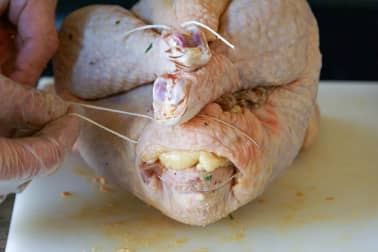 Chapon farci au foie gras : la cuisson - Etape 5