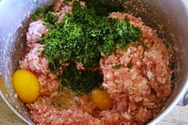 Galantine de canette - La farce - Etape 7