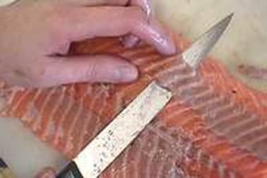 Désarêter un filet de saumon - Etape 1