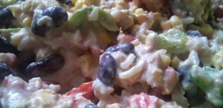 Salade De Riz Tomates Mais Avocat Haricots Rouges Recette