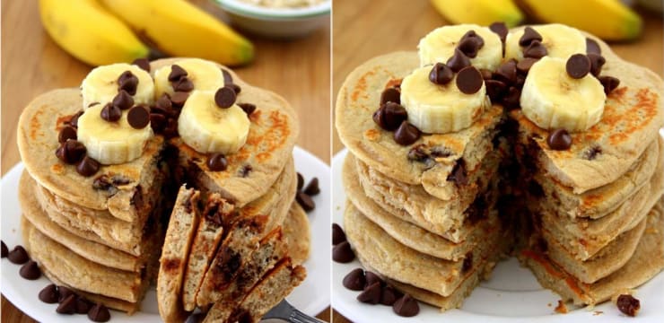 Pancakes Hyperproteines Banane Et Chocolat Recette Par Amandine