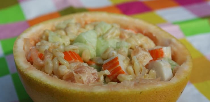 Salade De Ble Surimi Concombre Et Pamplemousse Recette Par Les