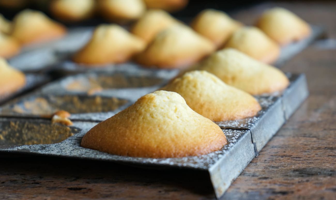 Madeleines juste sorties du four