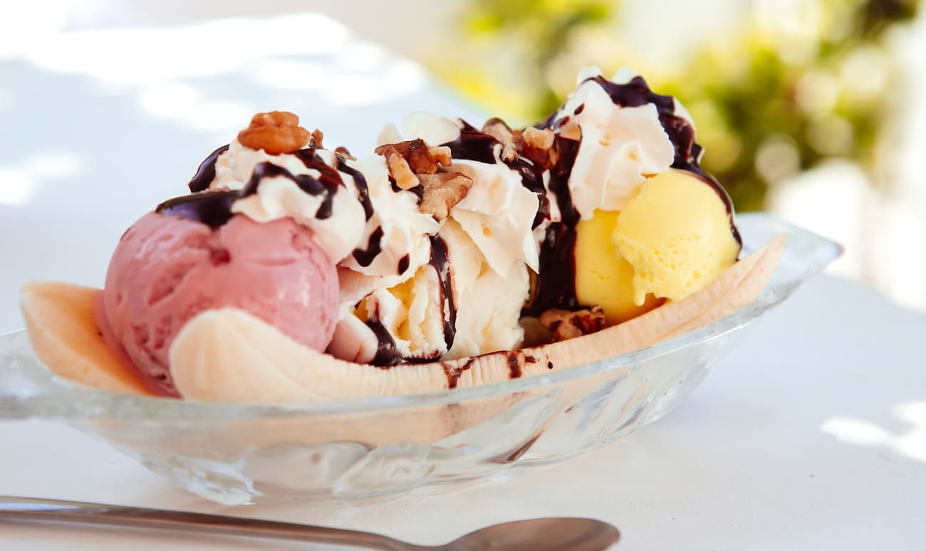 Banana Split chocolat vanille fraise