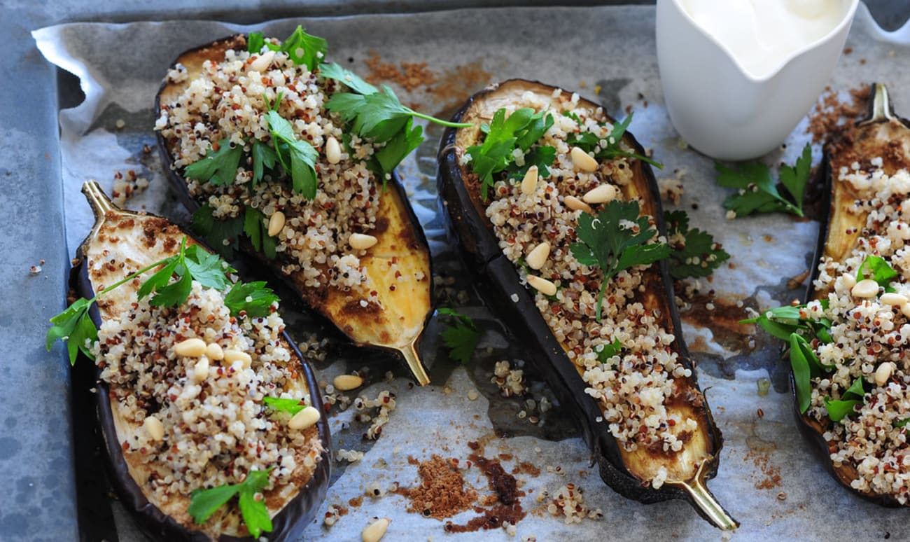 Aubergines farcies au quinoa