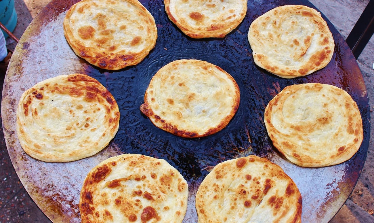 Cuisson de pain paratha