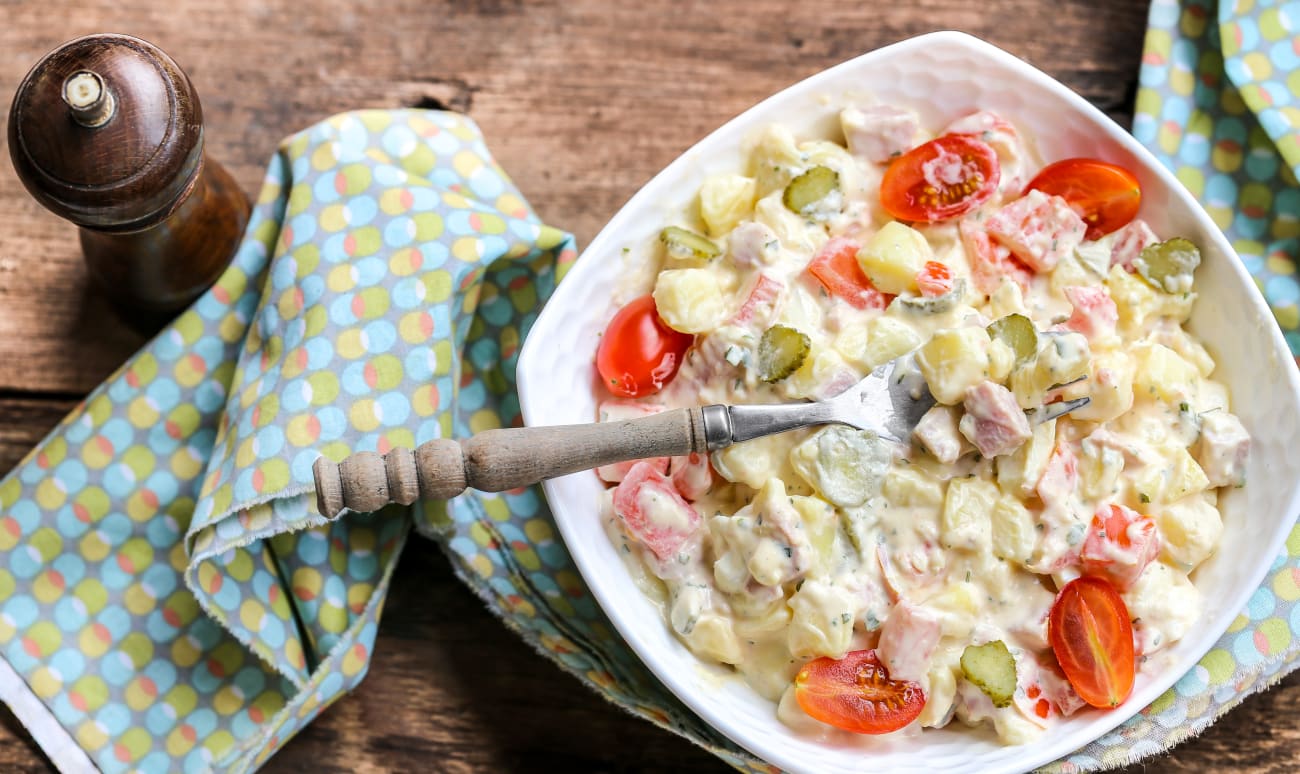 Une assiette de salade piémontaise