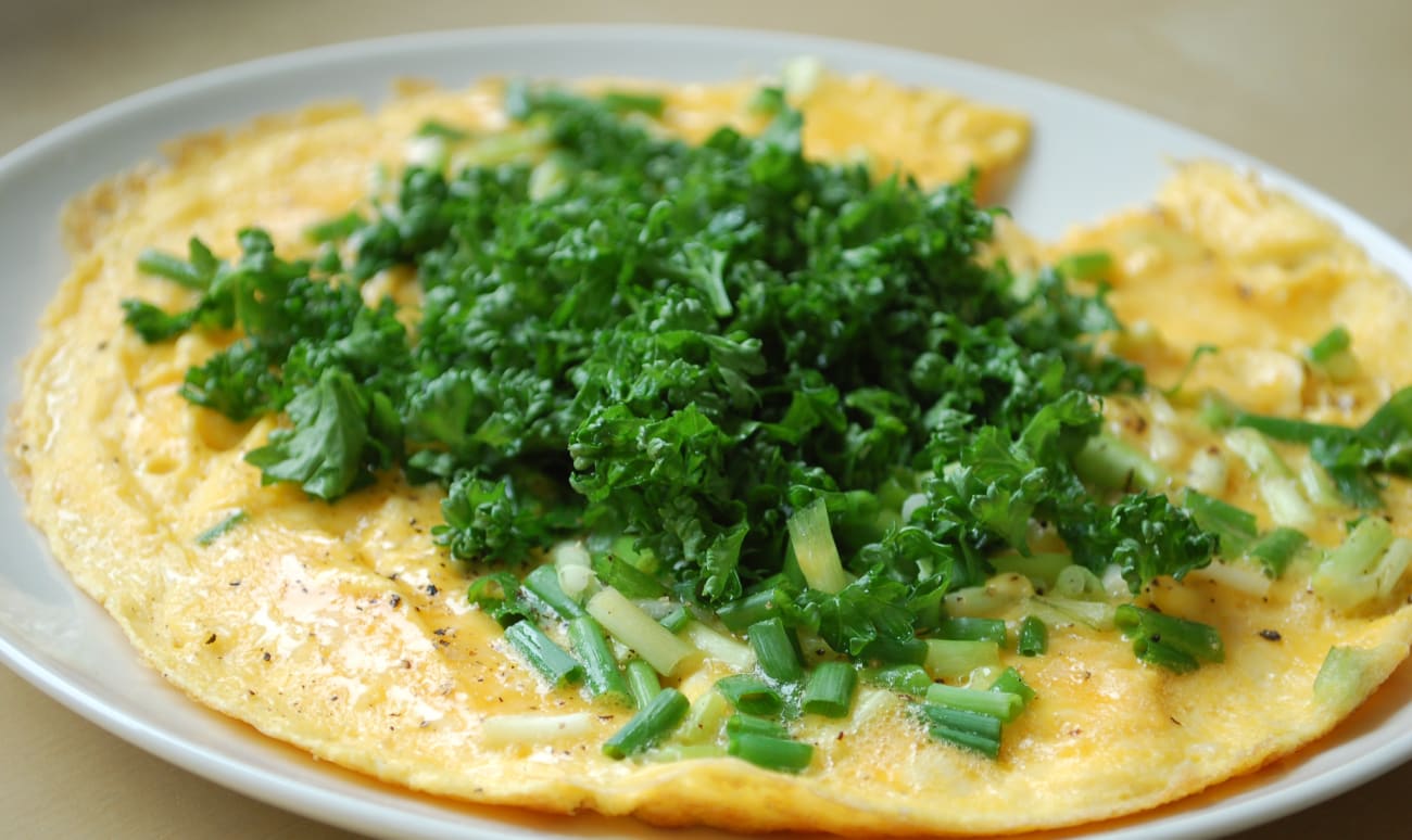 Omelette intense au persil