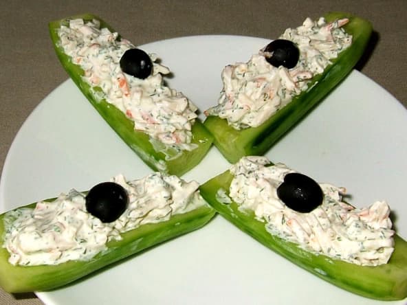 Barquettes de concombre