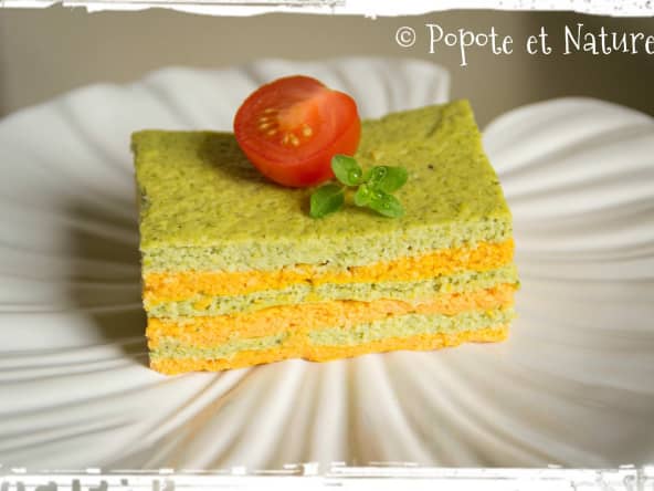 Millefeuilles de brocolis et de carottes au curry