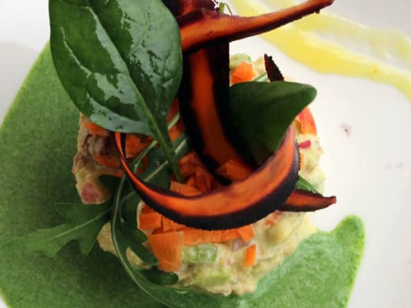 Salade de tourteau, épinard crémé