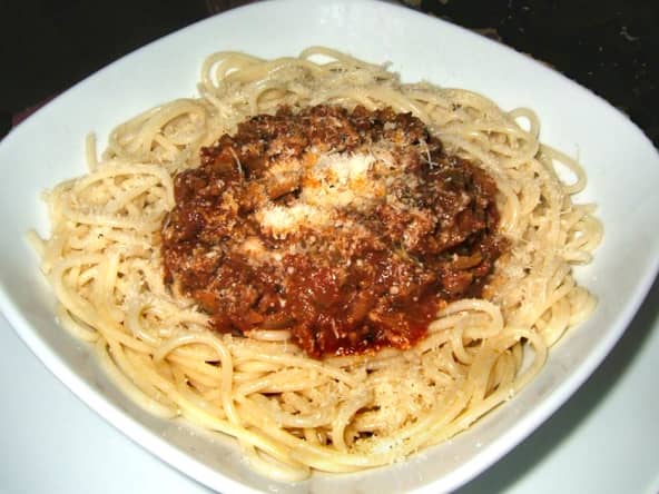 Spaghettis végétariens façon bolognaise