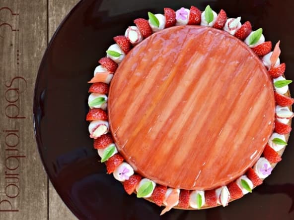 Gat-Ô rhubarbe fraises vanille