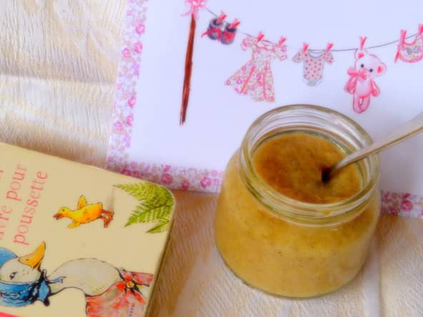 Compote pommes bananes, vanille et citron vert pour bébé