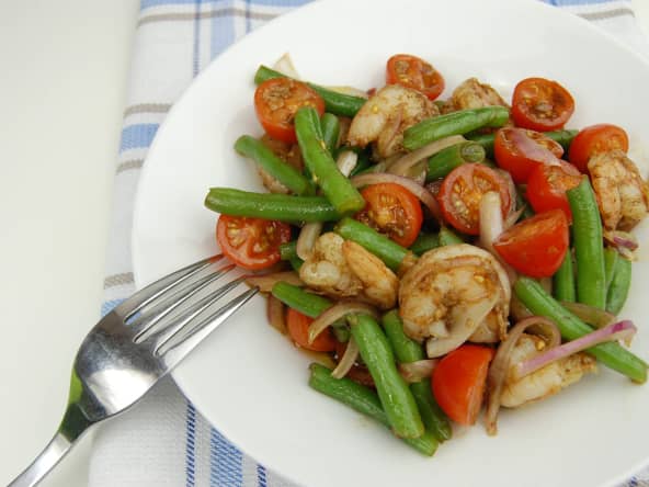 Salade de crevettes et haricots verts