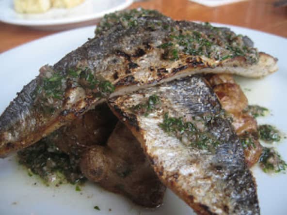 Maquereaux à la plancha, sauce citron et fine herbes