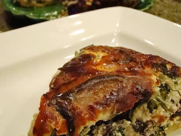 Tarte aux épinards et champignons