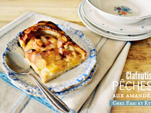 Clafoutis de pêche au lait d'amande et sans gluten