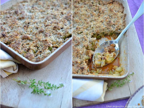 Crumble de courgettes au chorizo