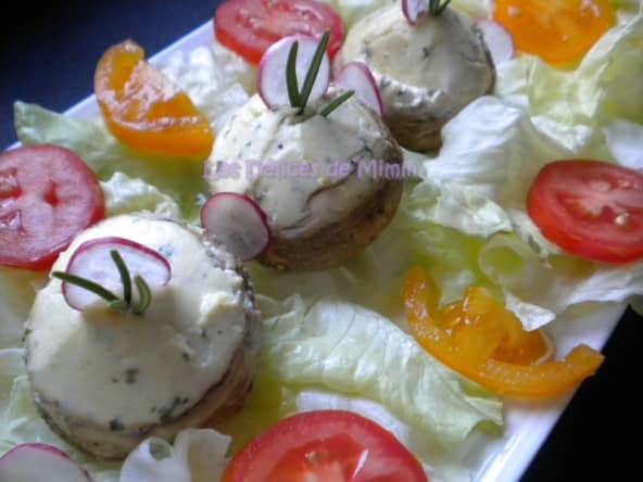 Champignons farcis au fromage frais